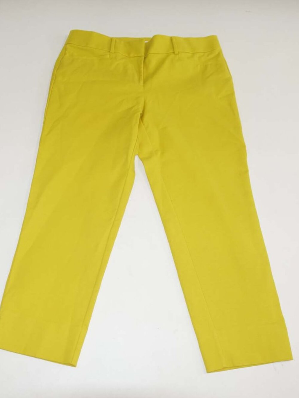 Loft Women's Marisa Riviera Cropped Pants Size 10 Mustard Yellow Cotton Blend
